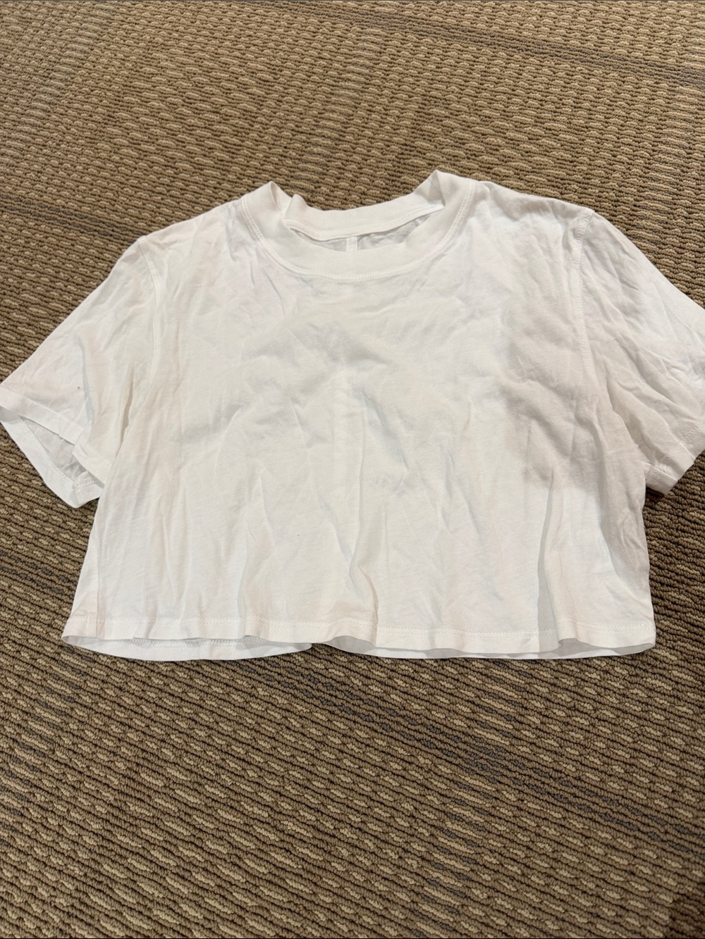 Z Supply Active Cropped White Crewneck Tee